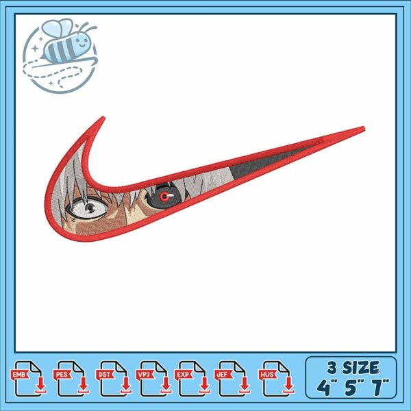 Unique Anime Style Nike Embroidery Design Pattern