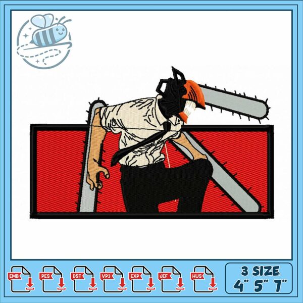 Unique Chainsaw Man Embroidery Design File Download