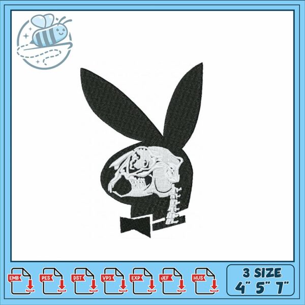 Unique Embroidery Design Bunny Hat Skull Pattern