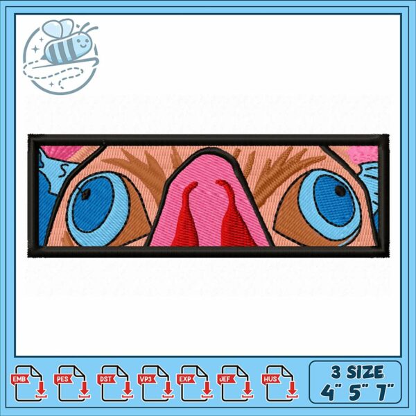 Unique Embroidery Design Colorful Pet Face Art 4x5x7