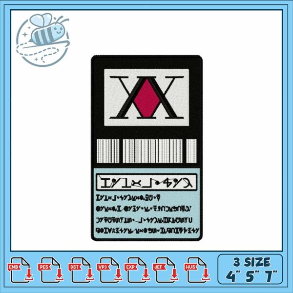 Unique Embroidery Design Label in Three Sizes 4 to 7 Inch
