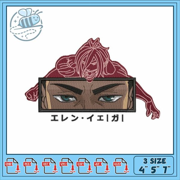 Unique Embroidery Design for Fans of Anime Art