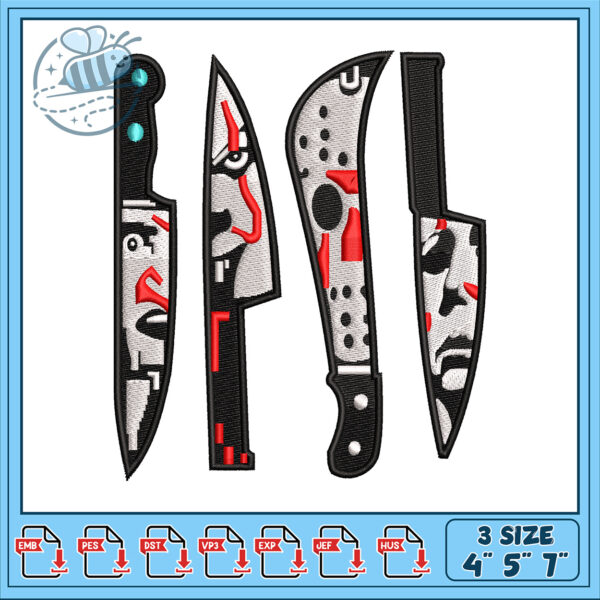 Unique Embroidery Design of Artistic Kitchen Knives