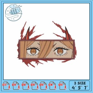 Unique Embroidery Design of Eyes with Horns 3 Sizes
