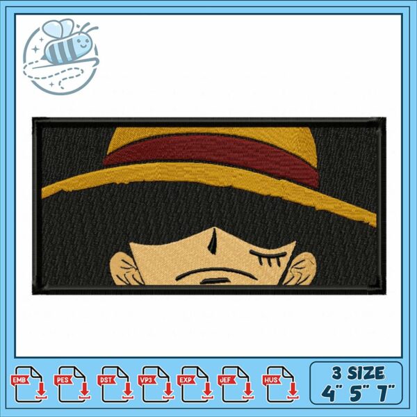 Unique Embroidery Design of Iconic Straw Hat Character