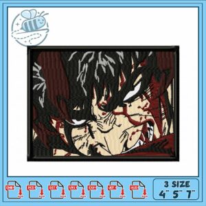 Unique Embroidery Design of Intense Character Face