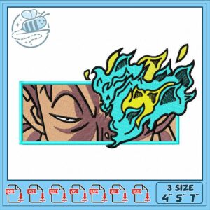 Unique Embroidery Design with Flame and Face Motif