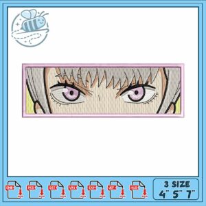 Unique Embroidery Design with Intense Eyes Playful Style
