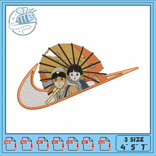 Unique Kids Adventure Embroidery Design in Three Sizes