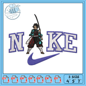 Unique Samurai Nike Embroidery Design for Crafting