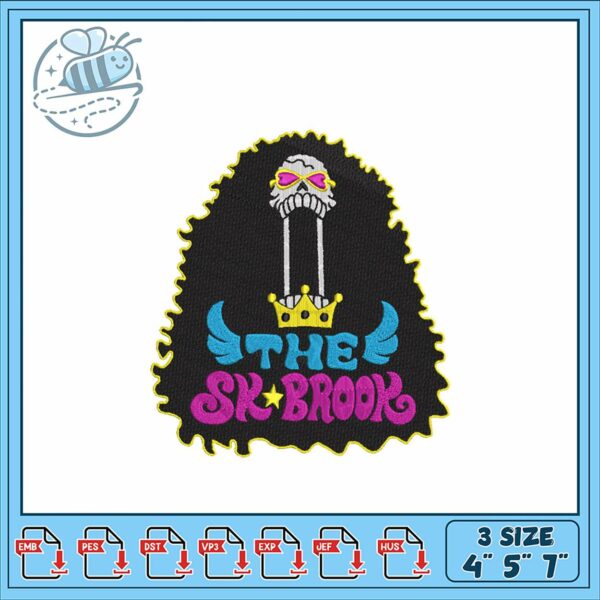 Unique Skull Crown Embroidery Design for Patches