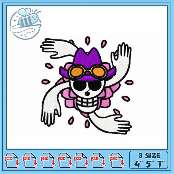Unique Skull Embroidery Design for Creative Projects