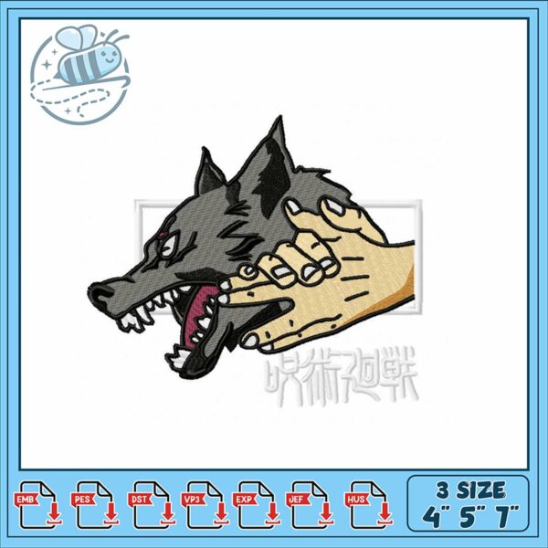 Unique Wolf Hand Embroidery Design for Custom Stitching