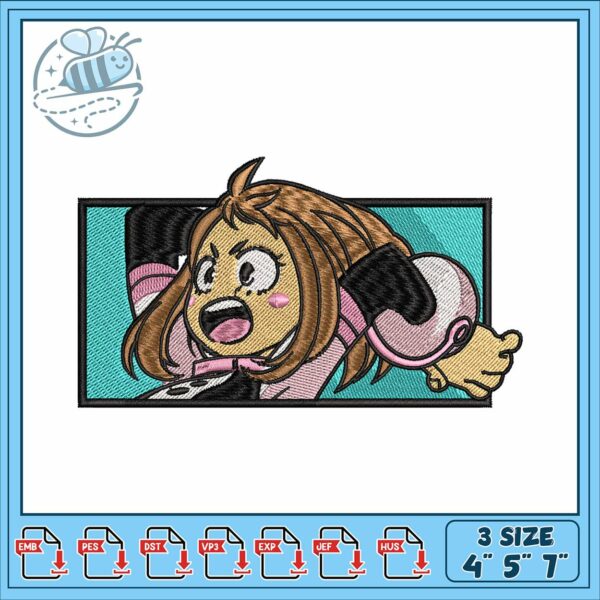 Uraraka ochako design embroidery, ochako uraraka​​​​ embroidery