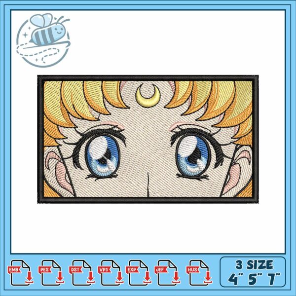 Usagi eyes design embroidery, usagi sailor moon​​​​​ embroidery
