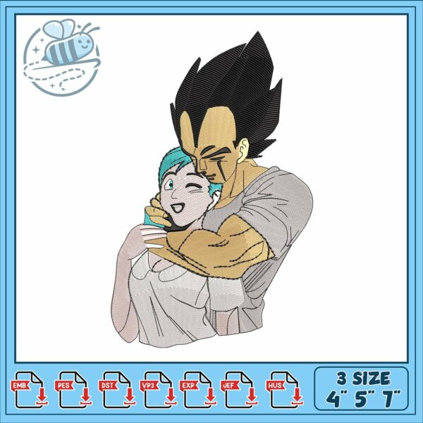 Vegata couple art embroidery, dragon ball characters​ embroidery