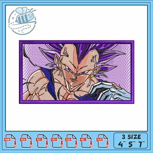 Vegata ego box art embroidery, dragon ball creator embroidery