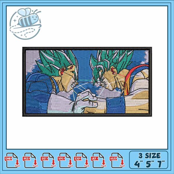 Vegata goku design embroidery, dragon balls​ embroidery