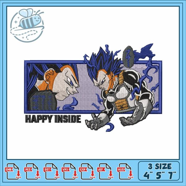 Vegata purpil box art embroidery, dragon ball evolution​ embroidery