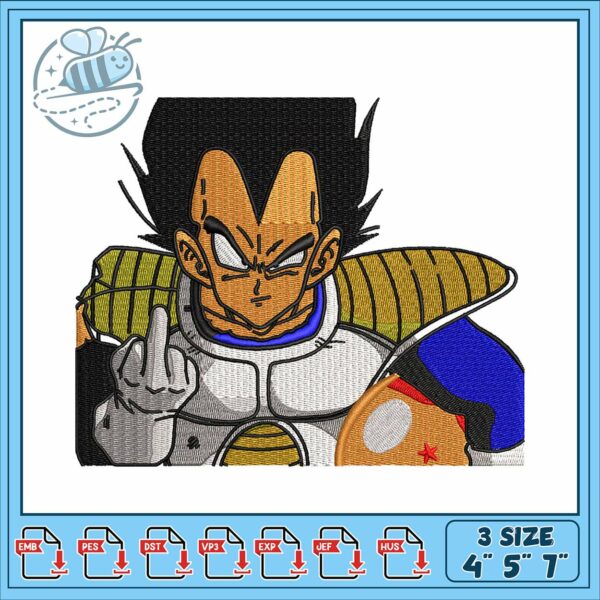 Vegata saiyan design embroidery, dragon ball movies​​ embroidery