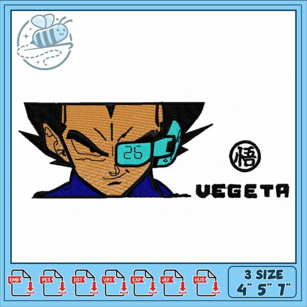 Vegeta Embroidery Design for All Craft Projects