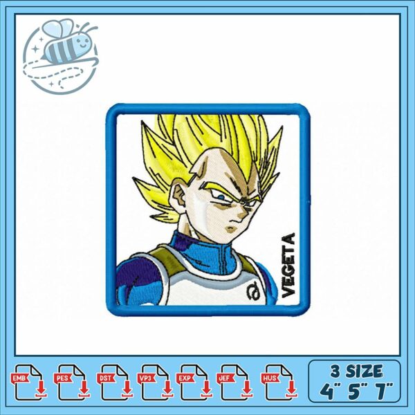 Vegeta Embroidery Design for Creative Projects
