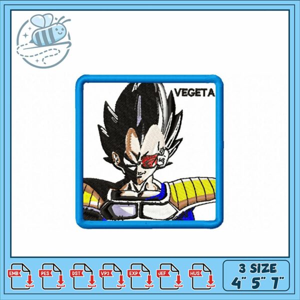 Vegeta Embroidery Design for Unique Projects