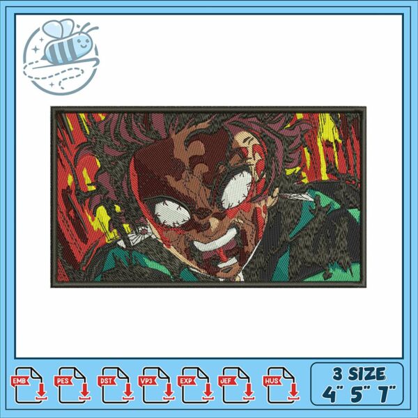 Vibrant Anime Embroidery Design File for Crafts