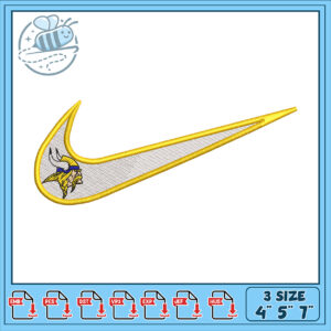 Vikings Swoosh Embroidery Design 3 Sizes