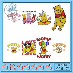 Whimsical Embroidery Bundle with Winnie the Pooh、Friends