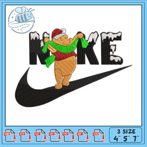 Winnie the Pooh Nike Christmas Embroidery