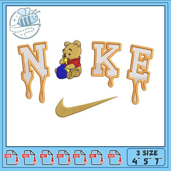 Winnie the Pooh Nike Embroidery Design