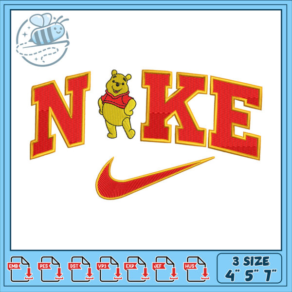 Winnie the Pooh Nike Embroidery Design File Format