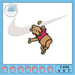 Winnie the Pooh Nike Swoosh Embroidery