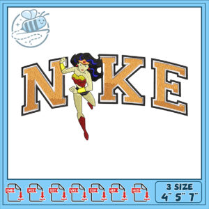 Wonder Woman Nike Embroidery Design 3 Sizes Available