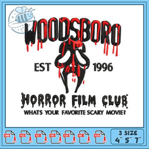 Woodsboro Horror Film Club Embroidery Design 1996