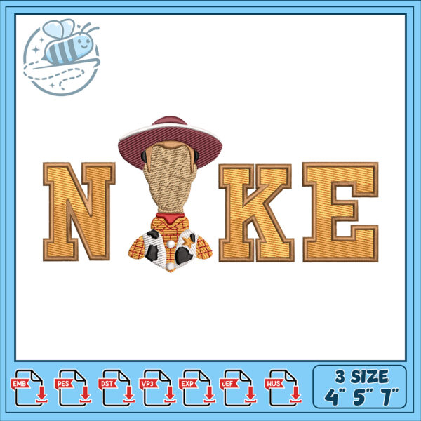 Woody Nike Embroidery Design 3 Sizes