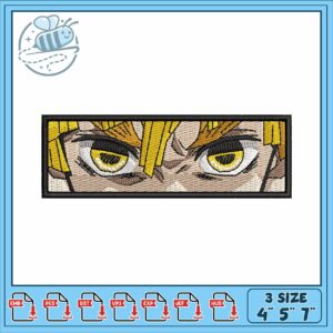 Zenitsu eye design embroidery, zenitsu demon slayer embroidery